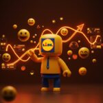 Imagen editorial que representa la innovación en retailtech y marketing digital de Lidl España mediante inteligencia artificial y humor en redes sociales.