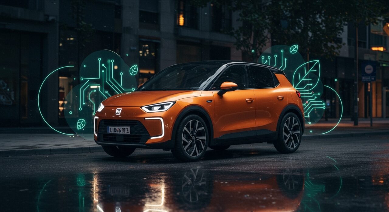 Biplaza eléctrico LIUX BIG de startup española destacando innovación tecnológica y movilidad sostenible en contexto urbano moderno.