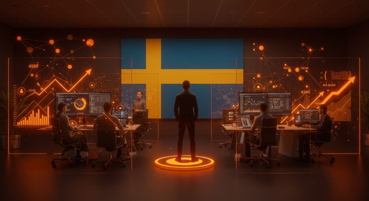 Equipo de startup sueca Lovable alcanzando $400M ARR en 2026 con crecimiento SaaS y vibe coding representado en un entorno tecnológico moderno.