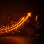 Cofundador de startup impulsando crecimiento con adquisiciones en inteligencia artificial, simbolizando inversión y tecnología.