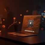 MacBook Neo con chip Apple A18 Pro en entorno startup, destacando laptop económica y tecnología avanzada para founders.