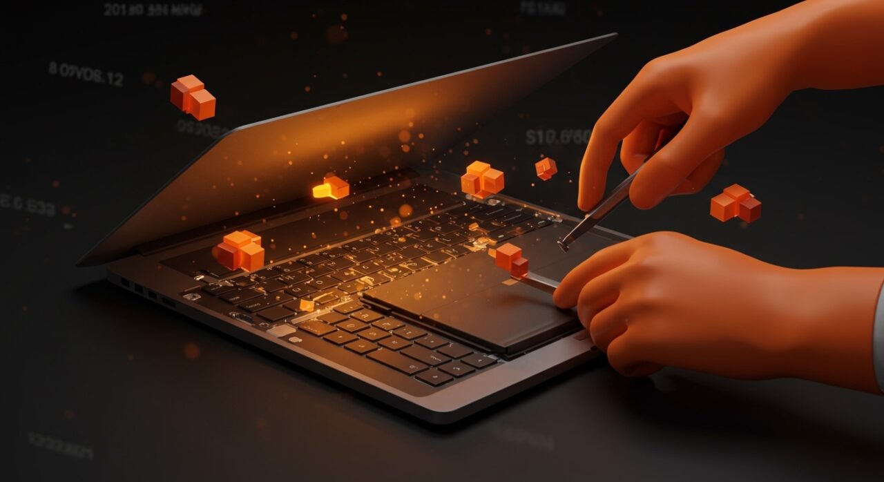 MacBook Neo destacado por su alta reparabilidad con batería desmontable y piezas modulares, ideal para fundadores tecnológicos conscientes en hardware sostenible.