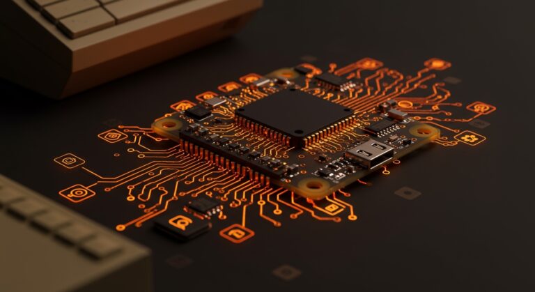 Macintosh emulado en Raspberry Pi Pico resaltando innovación low-cost y prototipado rápido para startups tecnológicas.