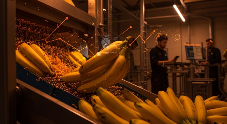 Innovadora maduración de plátanos de Canarias en proceso agroindustrial moderno, impulsando un negocio escalable en startups agrícolas.