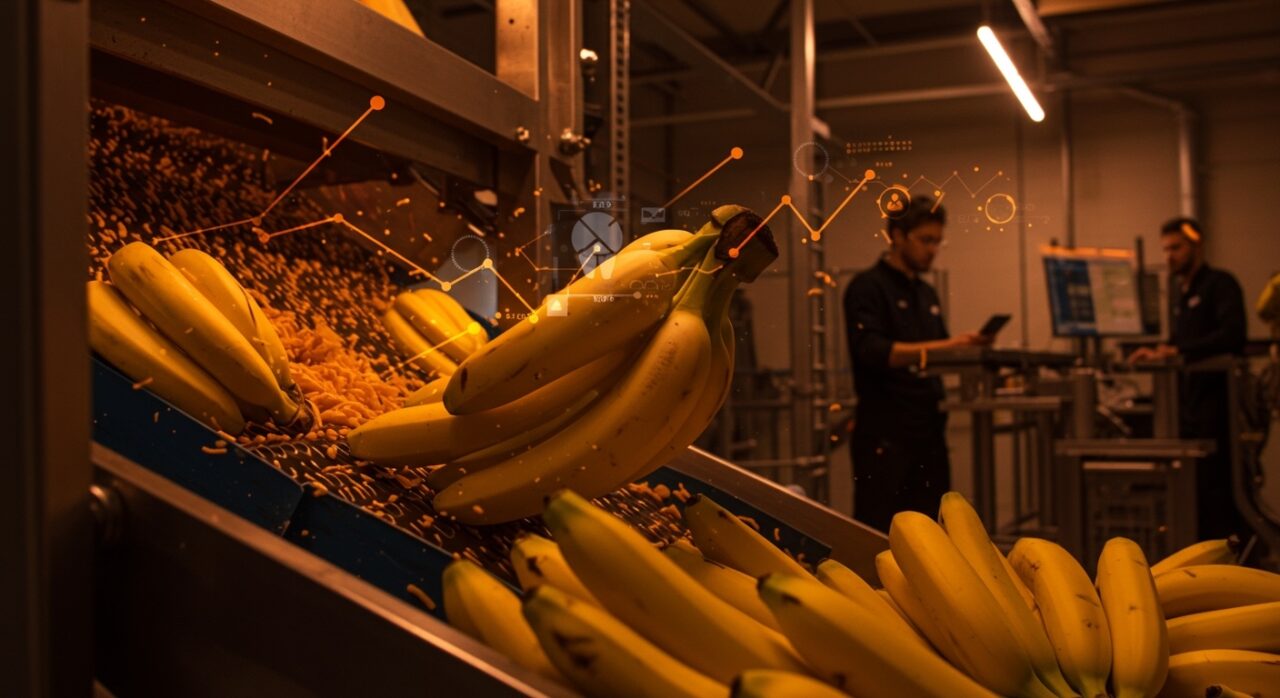 Innovadora maduración de plátanos de Canarias en proceso agroindustrial moderno, impulsando un negocio escalable en startups agrícolas.