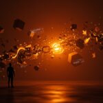 CTO frente a una red digital fragmentada que representa los bugs críticos en MariaDB Galera Cluster y pérdida de transacciones en bases de datos distribuidas.