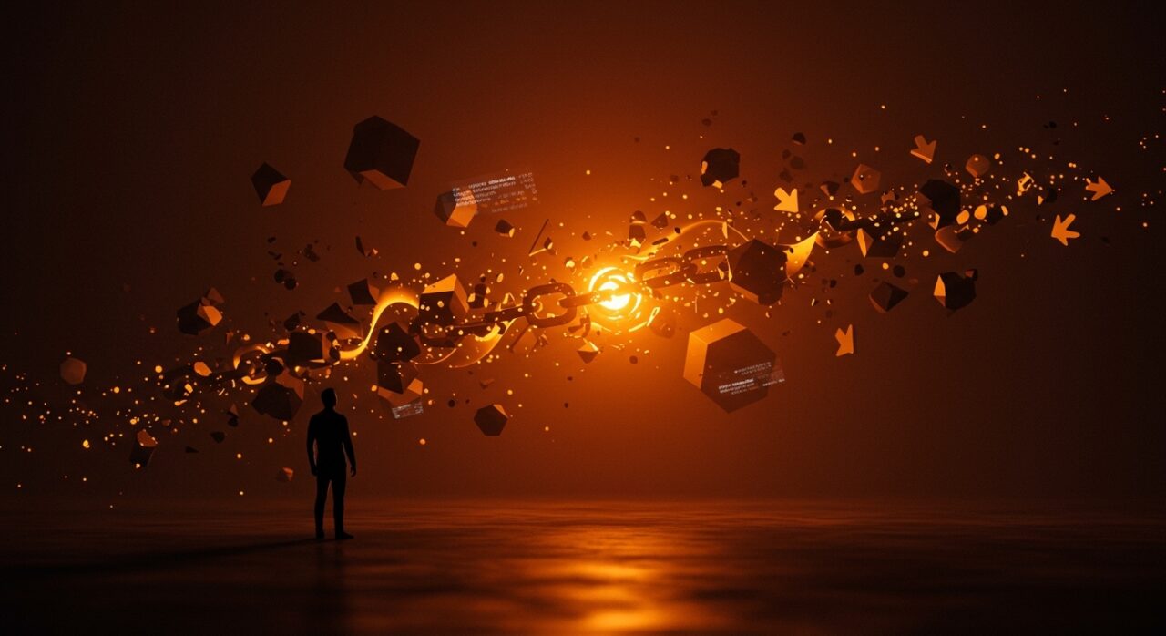 CTO frente a una red digital fragmentada que representa los bugs críticos en MariaDB Galera Cluster y pérdida de transacciones en bases de datos distribuidas.