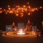 Redes sociales descentralizadas Mastodon con founders de startups LATAM colaborando en innovación de experiencia de usuario.