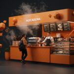 Mercadona compitiendo en el mercado de café para llevar con un diseño moderno y tendencia foodtech en retail.