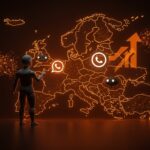 Chatbots IA rivales en WhatsApp Europa destacando la automatización conversacional y tarifas de Meta bajo regulación Digital Markets Act.