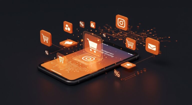 Interfaz de compras en Instagram y Facebook optimizada con IA generativa para mejorar el e-commerce en startups.