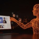 Moderación de contenido en Facebook e Instagram con inteligencia artificial de Meta, mostrando automatización y detección mejorada.