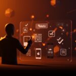 Imagen editorial de Meta impulsando leyes de verificación de edad con iconos de Apple y Google, destacando riesgos de privacidad y presión regulatoria en startups.