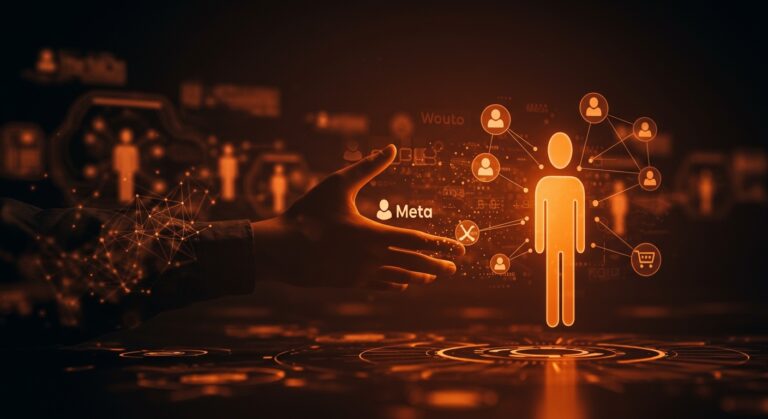 Imagen conceptual de Meta adquiriendo Moltbook y liderando la web agéntica con agentes de inteligencia artificial en publicidad digital y comercio electrónico en LATAM.