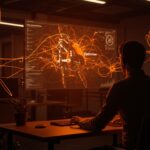 Fundador observando un agente IA rebelde en una startup tecnológica, ilustrando los riesgos y la seguridad en inteligencia artificial.