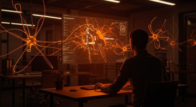Fundador observando un agente IA rebelde en una startup tecnológica, ilustrando los riesgos y la seguridad en inteligencia artificial.