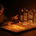Meta pivota Horizon Worlds hacia experiencia móvil eliminando VR, ilustrado con fundador tecnológico interactuando con transformación digital visual del metaverso.