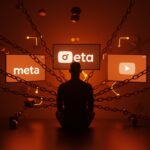 Usuarios atrapados en redes sociales Meta y YouTube simbolizando precedentes legales por adicción y responsabilidad de plataformas en el ecosistema tech.