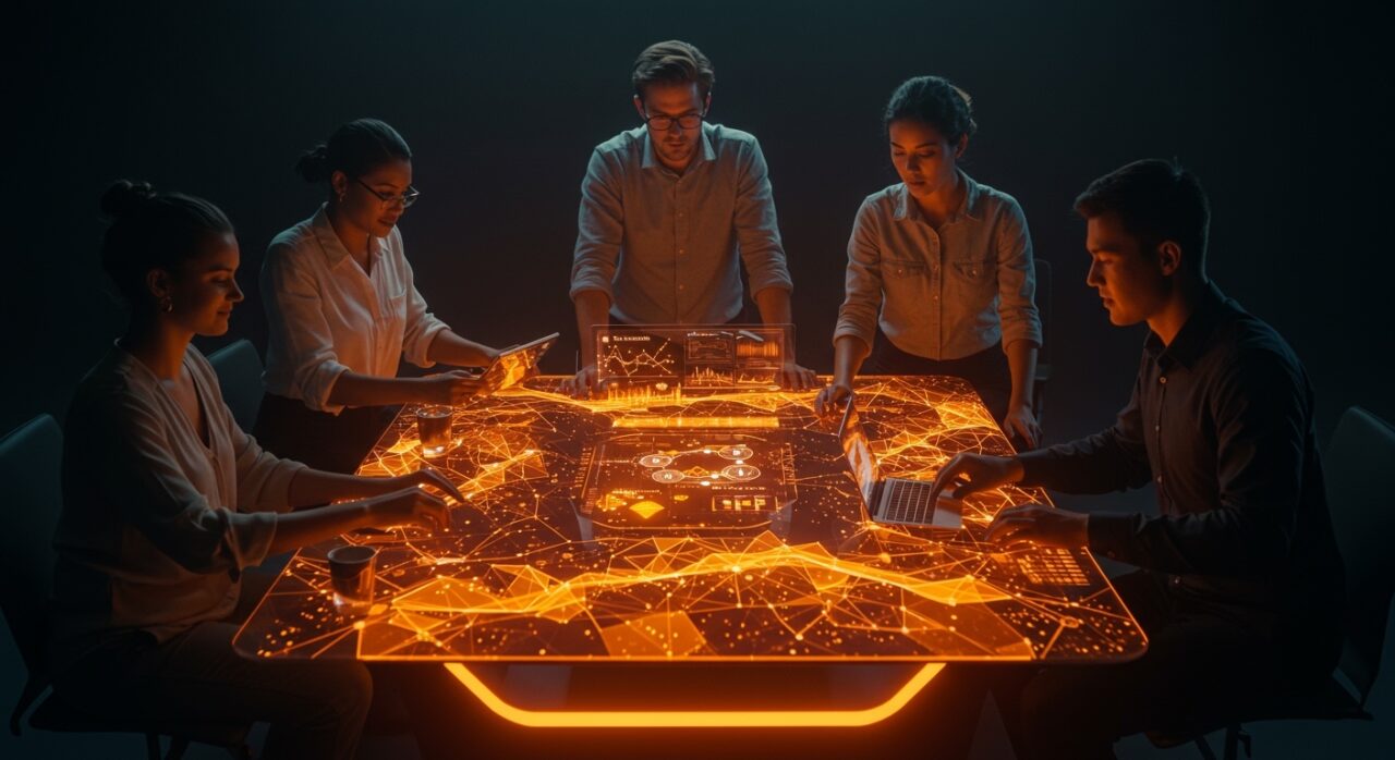 Equipo colaborando con tecnología de IA integrada por Microsoft tras adquisición de startup Cove, destacando innovación y ecosistema tecnológico.