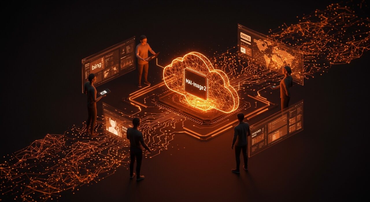Modelo de imagen IA MAI-Image-2 de Microsoft integrándose con Copilot y Bing, destacando su impacto global y aporte para startups LATAM.