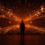 Líder tecnológico frente a un horizonte digital ilustrando la reorganización de Microsoft Copilot e impulso de la inteligencia artificial en 2026.