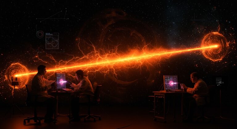 Modelo de ondas de choque con plasma simulando energía oscura en el universo, investigación científica chilena en deeptech.