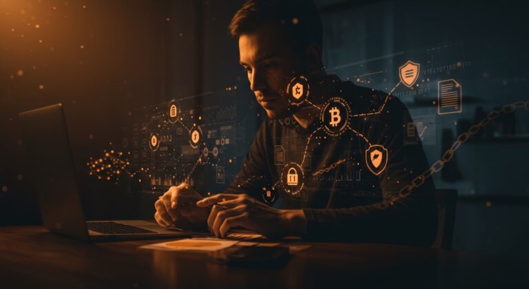 Imagen editorial que muestra desafíos de multi-hop en blockchain y compliance para fintechs en LATAM con énfasis en digital assets y regulación.