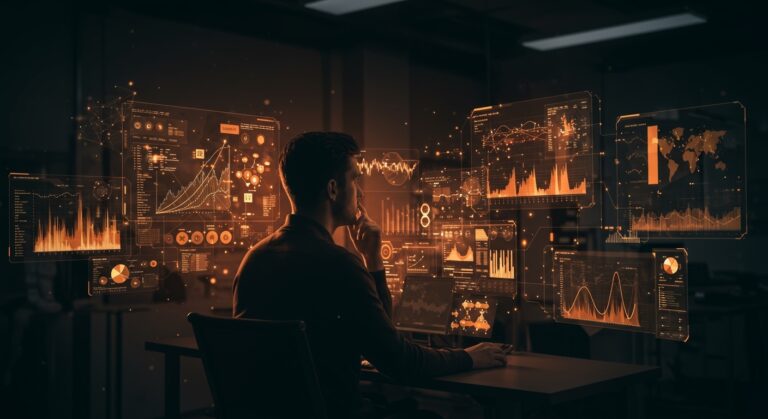 David Park y equipo de Narada AI desarrollando un agente de IA empresarial mediante llamadas con clientes en un ambiente tecnológico moderno con metáforas visuales de escalabilidad y fundraising.