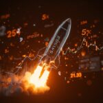 Visual conceptual de la regla Fast Entry de Nasdaq-100 y el impacto de la IPO de SpaceX en índices bursátiles y fondos pasivos para 2026.