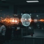 Imagen que muestra un chatbot de IA causando interrupciones en la comunicación profesional de un equipo, ilustrando el concepto de AI slop y automatización en startups.