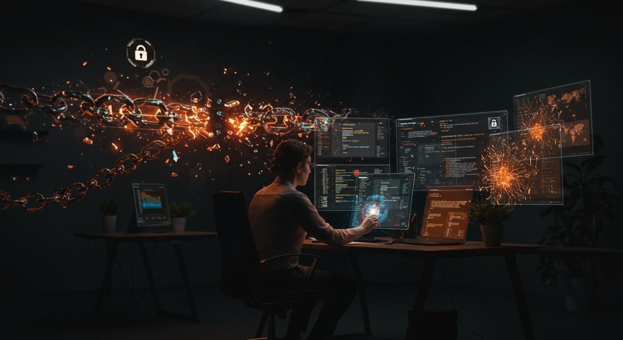 Imagen que representa la seguridad en npm y la respuesta a un ataque de cadena de suministro en startups tecnológicas.