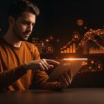 Pedro Cisternas usando la app NutrIA de inteligencia artificial aplicada a salud, destacando su crecimiento como startup tecnológica en LATAM.