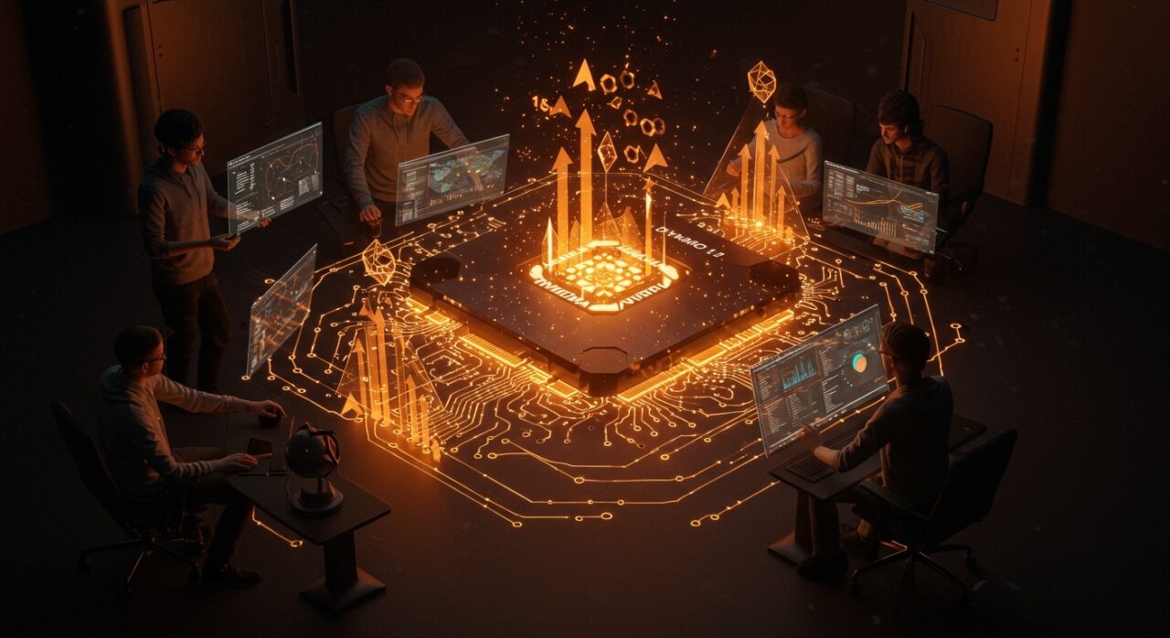 Visualización de Nvidia Dynamo 1.0 optimizando infraestructura de inteligencia artificial para startups con énfasis en eficiencia y escalabilidad.