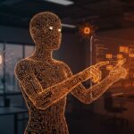 Agente de IA NemoClaw de NVIDIA en ambiente empresarial, representando una plataforma open source para agentes autónomos y estrategia de software innovadora.