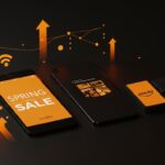 Ofertas tech primavera 2026 con móviles, Kindle Paperwhite y Fire TV Stick 4K Plus en ambiente futurista con detalles en naranja y negro para tendencias de hardware.