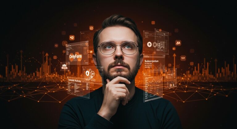 Retrato estilizado de Leonid Radvinsky y la influencia de OnlyFans en el ecosistema de startups tecnológicas y mercado digital.