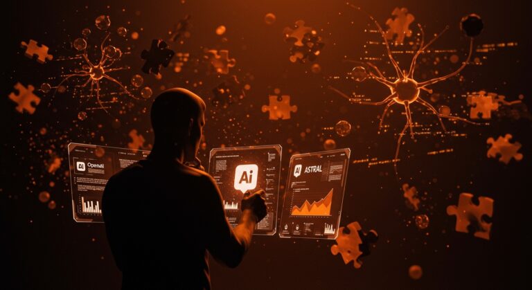 Representación visual de la controversia sobre la supuesta adquisición de Astral por OpenAI, enfocada en IA aplicada y desarrollo tecnológico.