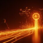 Líder visionario supervisando un innovador ecosistema de IA con énfasis en OpenAI, financiación récord y crecimiento de startups tecnológicas.