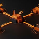 Visualización de cadena de suministro internacional mostrando la distribución del pass-through arancelario entre productores e importadores en comercio internacional.
