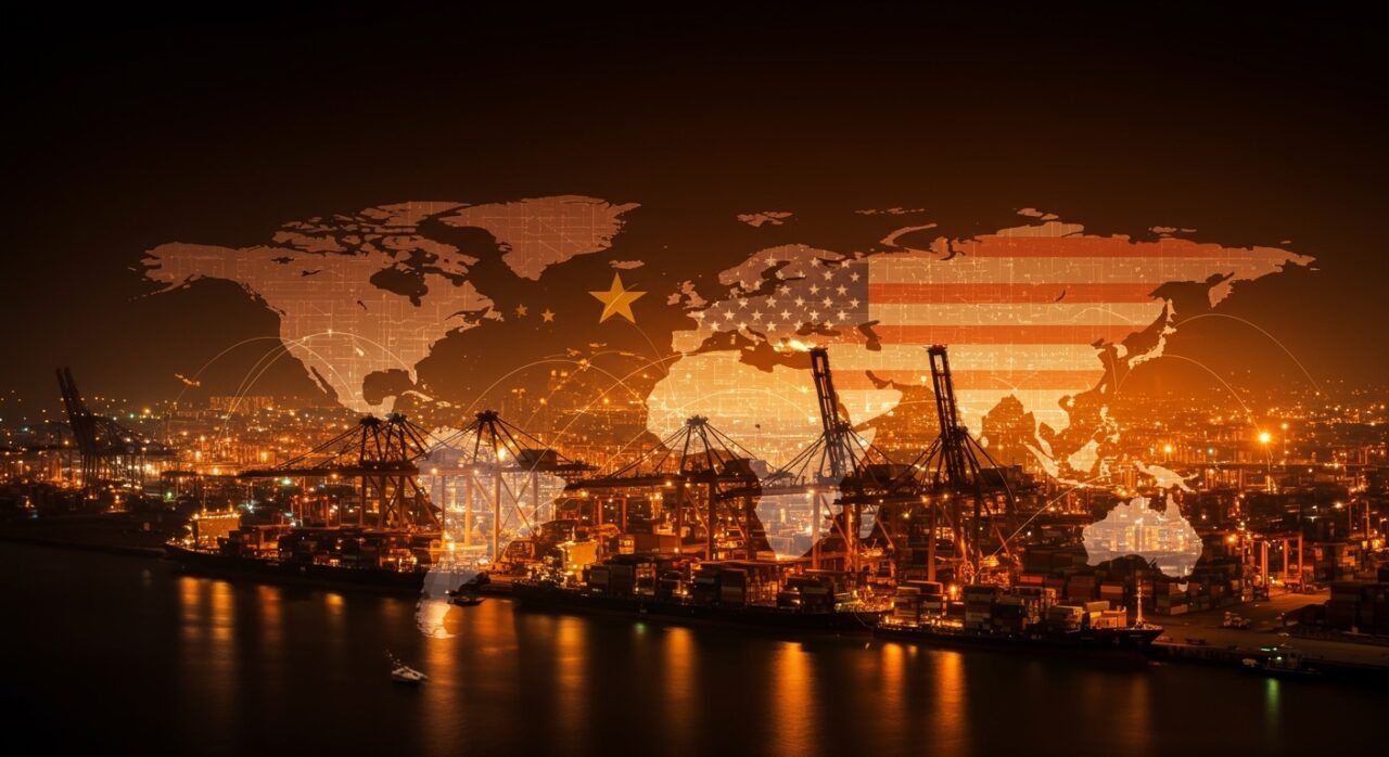 Puertos de Perú en competencia geopolítica entre EEUU y China con enfoque en infraestructura logística y rivalidad global.