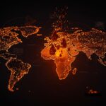 Visualización del bloqueo del Estrecho de Ormuz y su impacto en el precio del petróleo a 200 dólares y la economía mundial en startups LATAM.