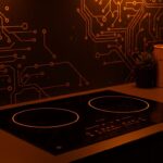 Placa de inducción invisible integrada en cocina moderna destacando innovación en domótica y tecnología para electrodomésticos inteligentes.