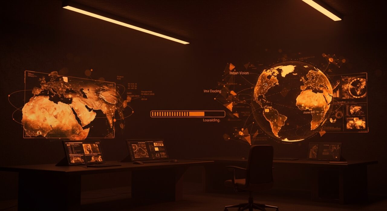 Imágenes satelitales de Oriente Medio con retraso y IA en tiempo real mostrando impacto de Planet Labs y Mizar Vision en datos de conflictos geopolíticos.