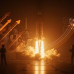 Lanzamiento del cohete Miura 5 de PLD Space simbolizando la financiación Serie C de 180 millones de euros liderada por Mitsubishi Electric y la expansión internacional en el sector espacial.