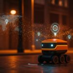 Robot de reparto autónomo guiado por IA de posicionamiento visual entrenada con datos de Pokémon Go, aplicando tecnología avanzada en logística urbana.