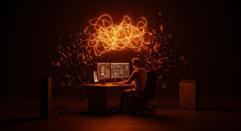 Imagen conceptual sobre las barreras técnicas y de diseño que impiden la innovación en juegos basados en inteligencia artificial generativa.