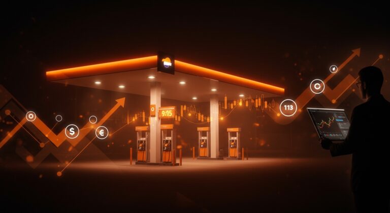 Estrategias de precios en gasolina de Repsol ilustrando la guerra de precios y competencia en el sector energético español.