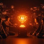 Fundadores de startups celebrando premios de influencers de IA que impulsan innovación y tendencias tecnológicas.