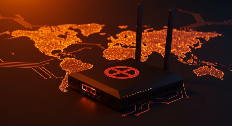 Router extranjero prohibido en EE.UU. destacando el impacto en ciberseguridad y manufactura en el ecosistema hardware startup.