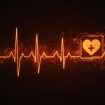 Modelo de IA PULSE-HF prediciendo insuficiencia cardíaca a través de un ECG digital en un entorno de healthtech y salud digital.